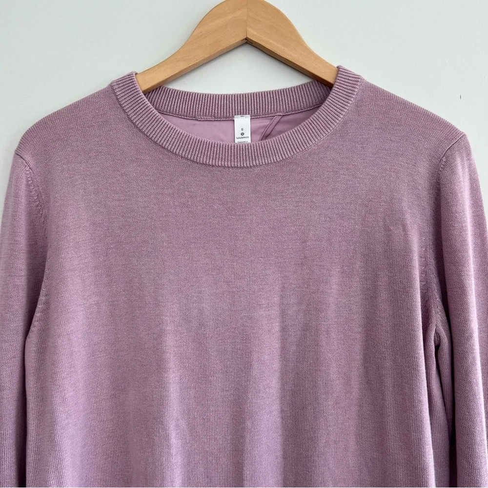 LULULEMON Lavender Still At Ease Antoinette Breezy Back Pullover Sweater Sz 8 - Picture 9 of 15